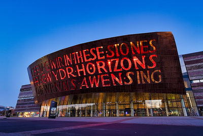 Low angle view of information sign against clear sky at night