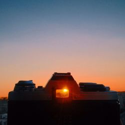 View of train at sunset