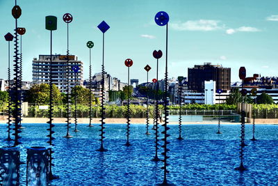 Scenic view of water against sky