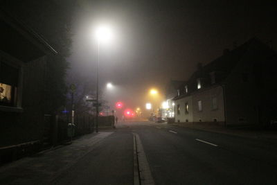 Empty road at night