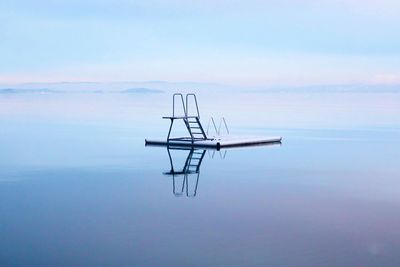 Diving platform floating on sea