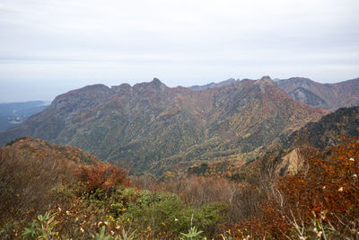 Scenic view of mountains against sky