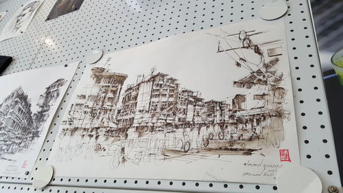 Information sign on white table