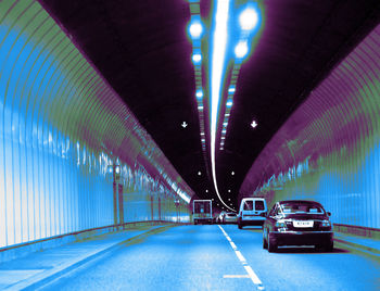 View of illuminated tunnel