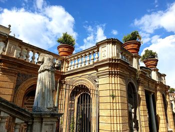 Low angle view of historical building against sky