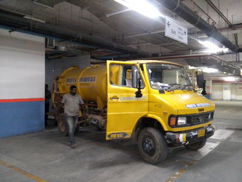 Man working in bus