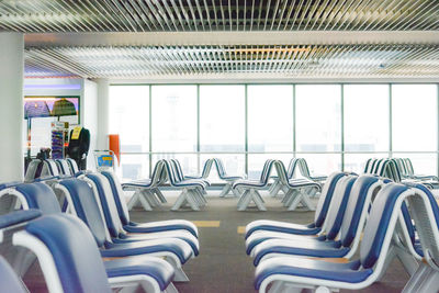 Empty chairs in airport