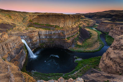 High angle view of river