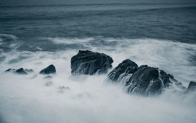 Scenic view of rocky beach