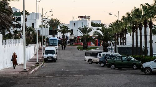 Cars on street in city