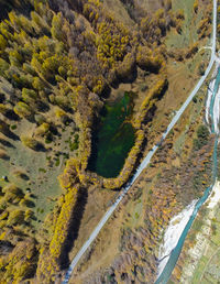 High angle view of road