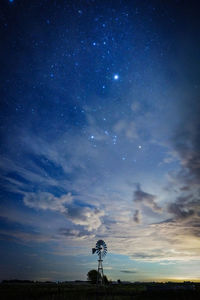 Low angle view of stars against sky at night