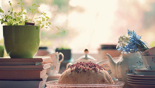 Close-up of cake on table