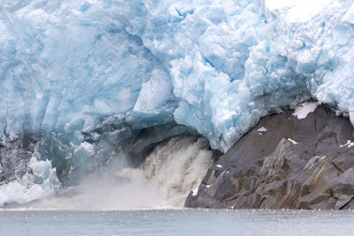 Waterfall created by melting iceberg