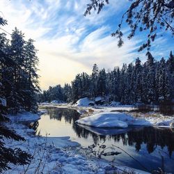 Scenic view of snow covered landscape