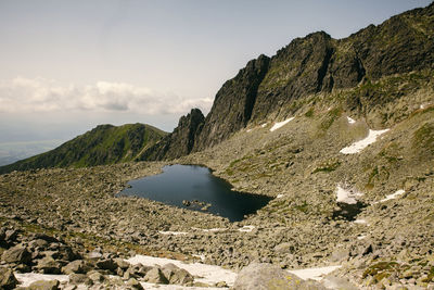 Scenic view of rock formations against sky