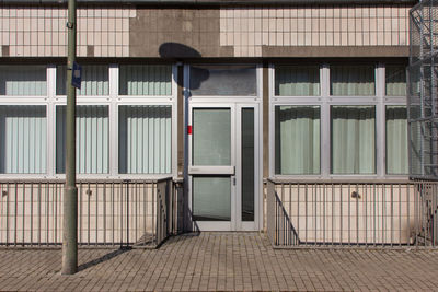 Closed door of building