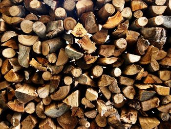 Full frame shot of logs