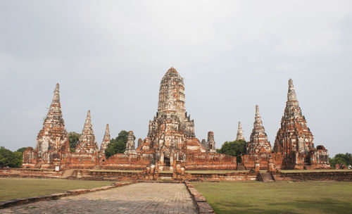 Panoramic view of old temple building against sky