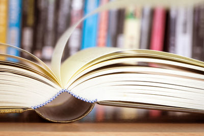 Close-up of book on table