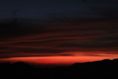 Scenic view of dramatic sky at sunset