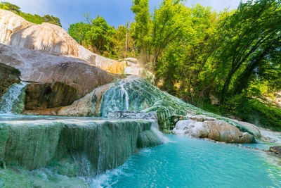 Scenic view of waterfall