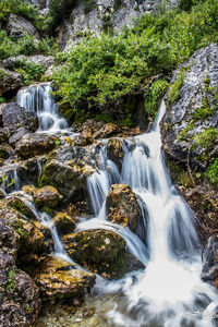 Scenic view of waterfall