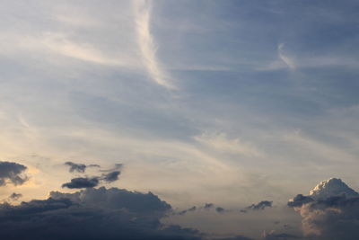 Low angle view of clouds in sky