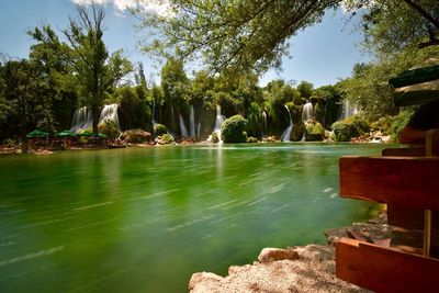 View of fountain in lake