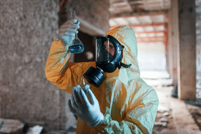 Rear view of man wearing hat