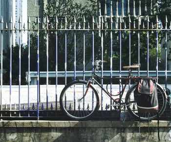 Bicycle against building