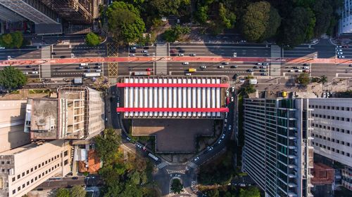 Directly below shot of art museum at sao paulo