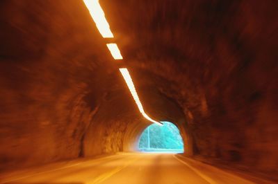 Empty road in tunnel