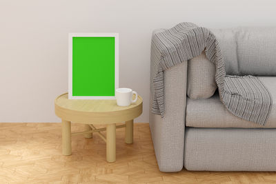 Chairs and table against wall at home