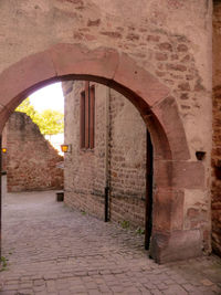 Walkway seen through archway