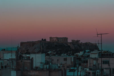 Athens skyline with the acropolis in greece