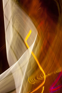 High angle view of light trails