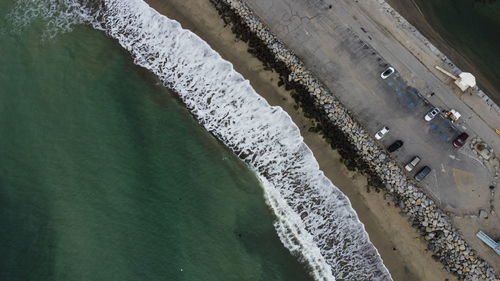 High angle view of beach