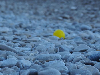 Close-up of stones on beach