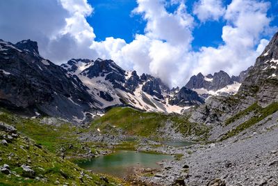 Scenic view of mountains against sky