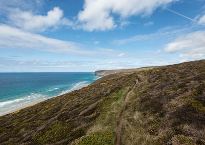 Scenic view of beach against sky