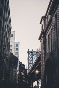 Low angle view of bridge against clear sky