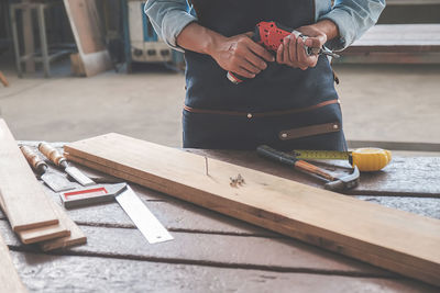 Man working on table