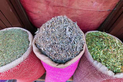 High angle view of vegetables for sale