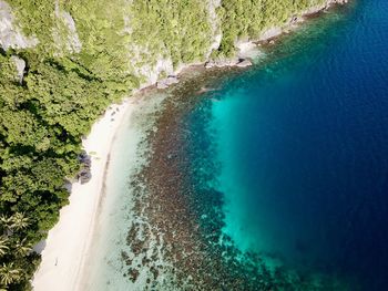 High angle view of sea shore