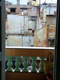 Window of old abandoned building