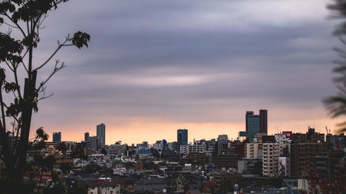 Cloudy sky over city