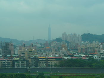 Cityscape with skyscrapers in background