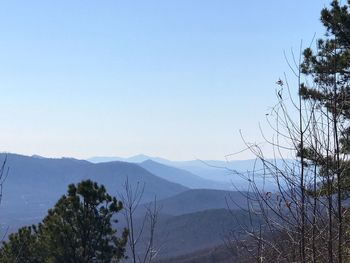 Scenic view of mountains against clear sky