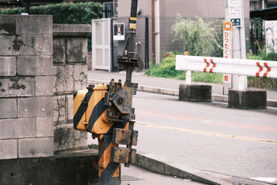 Low angle view of worker working at construction site